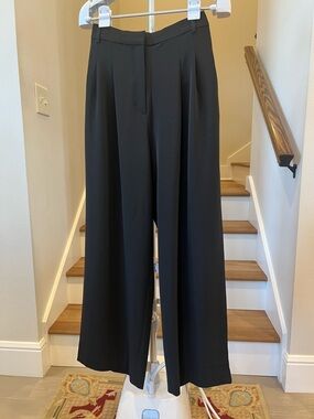 Wide Leg Black Dress Pants - Classic Tailored Style Size 12